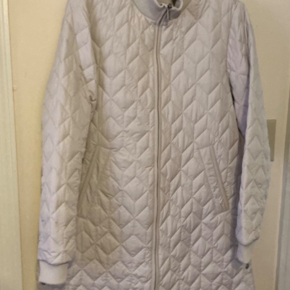 NEW ILSE JACOBSEN quilted coat in cream size 10